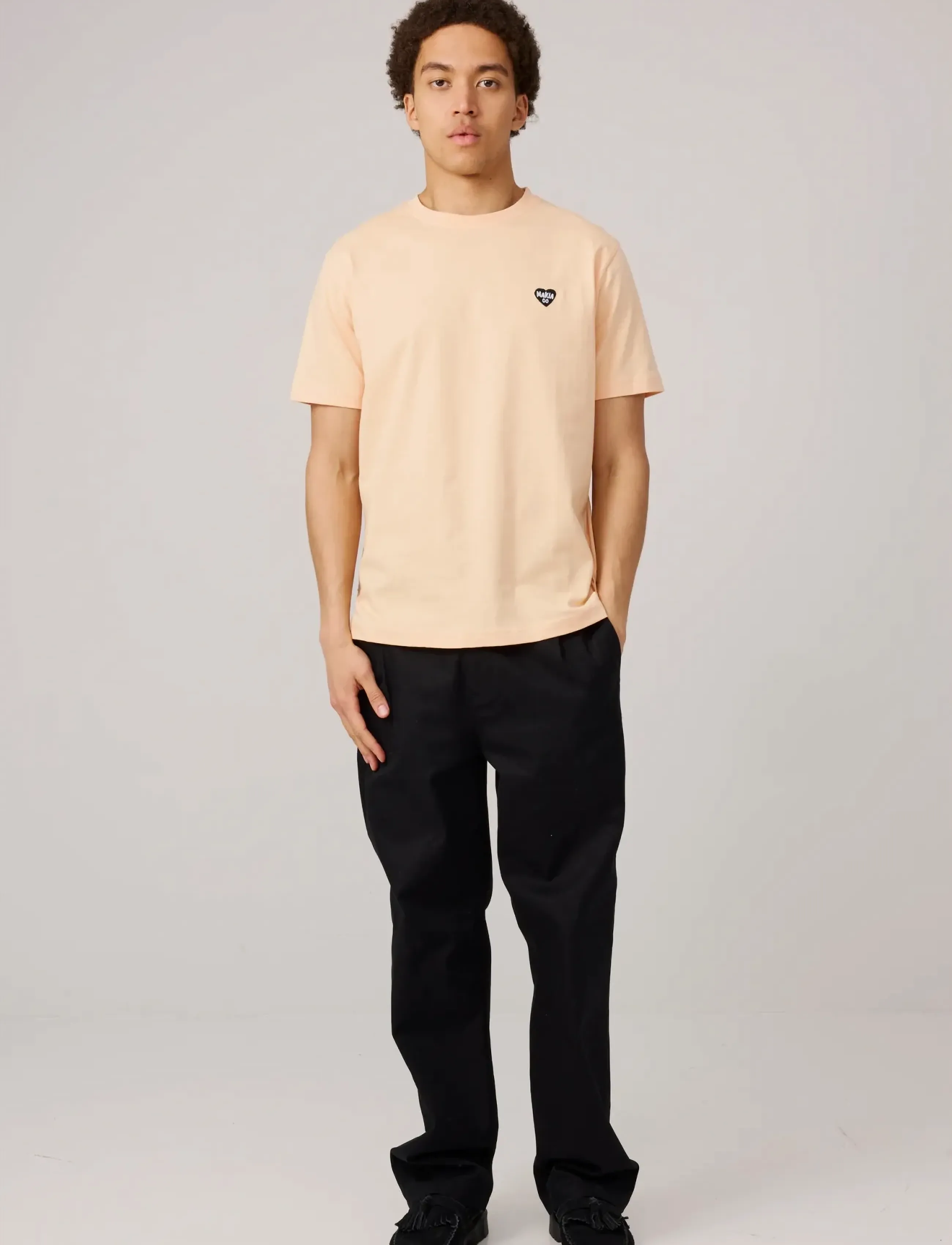 Makia Heart T-Shirt, S, Beige, T-Shirts > Kortærmede, Herre