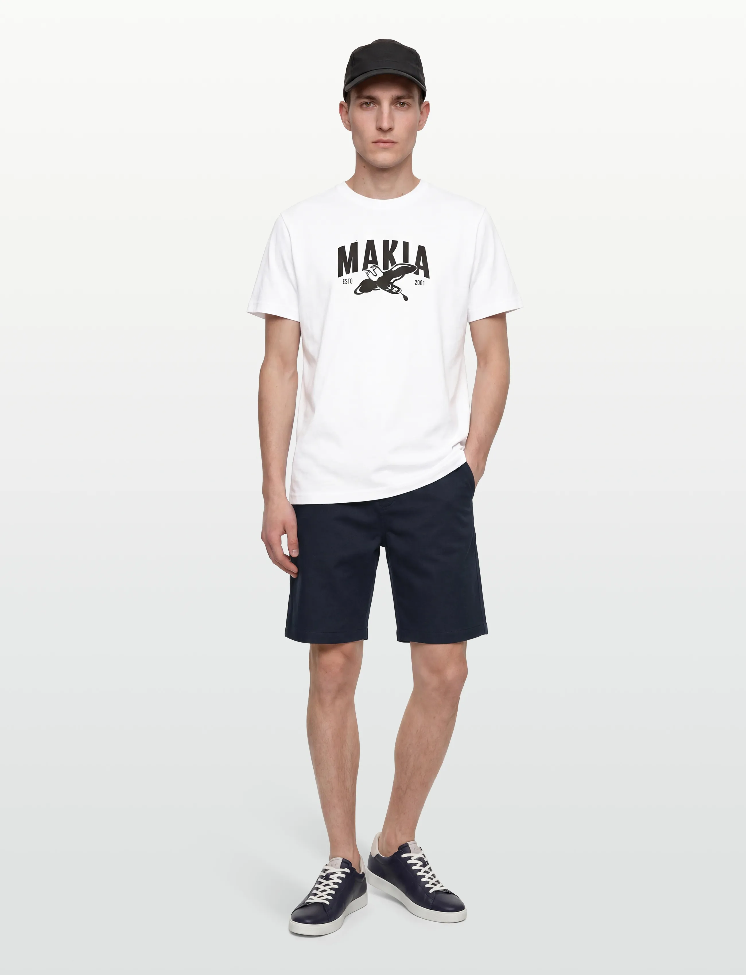 Makia Bomber T-Shirt, S, White, T-Shirts > Kortærmede, Herre