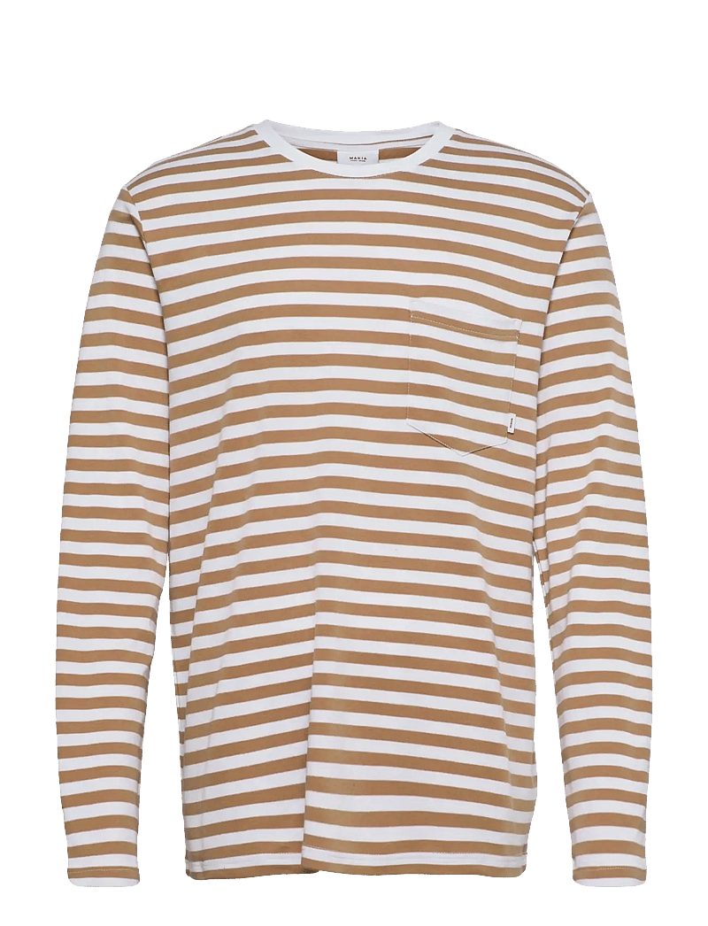 Makia - Verkstad Long Sleeve - långärmade t-shirts - camel-white - 0
