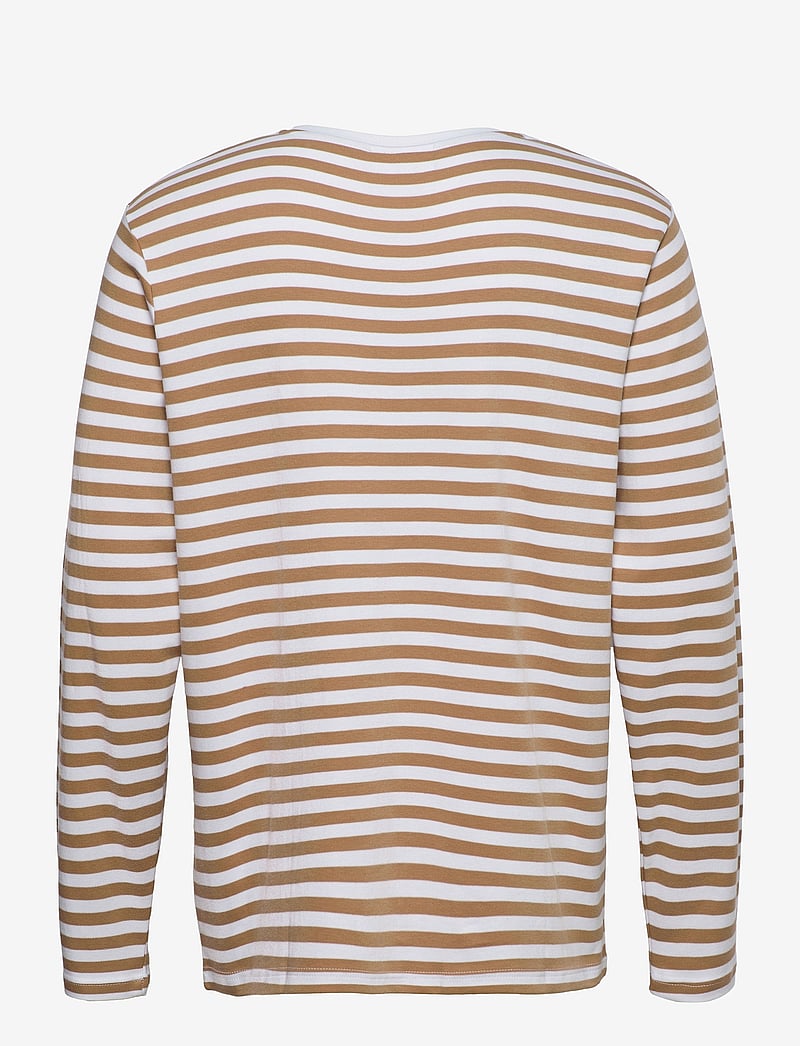 Makia - Verkstad Long Sleeve - långärmade t-shirts - camel-white - 1
