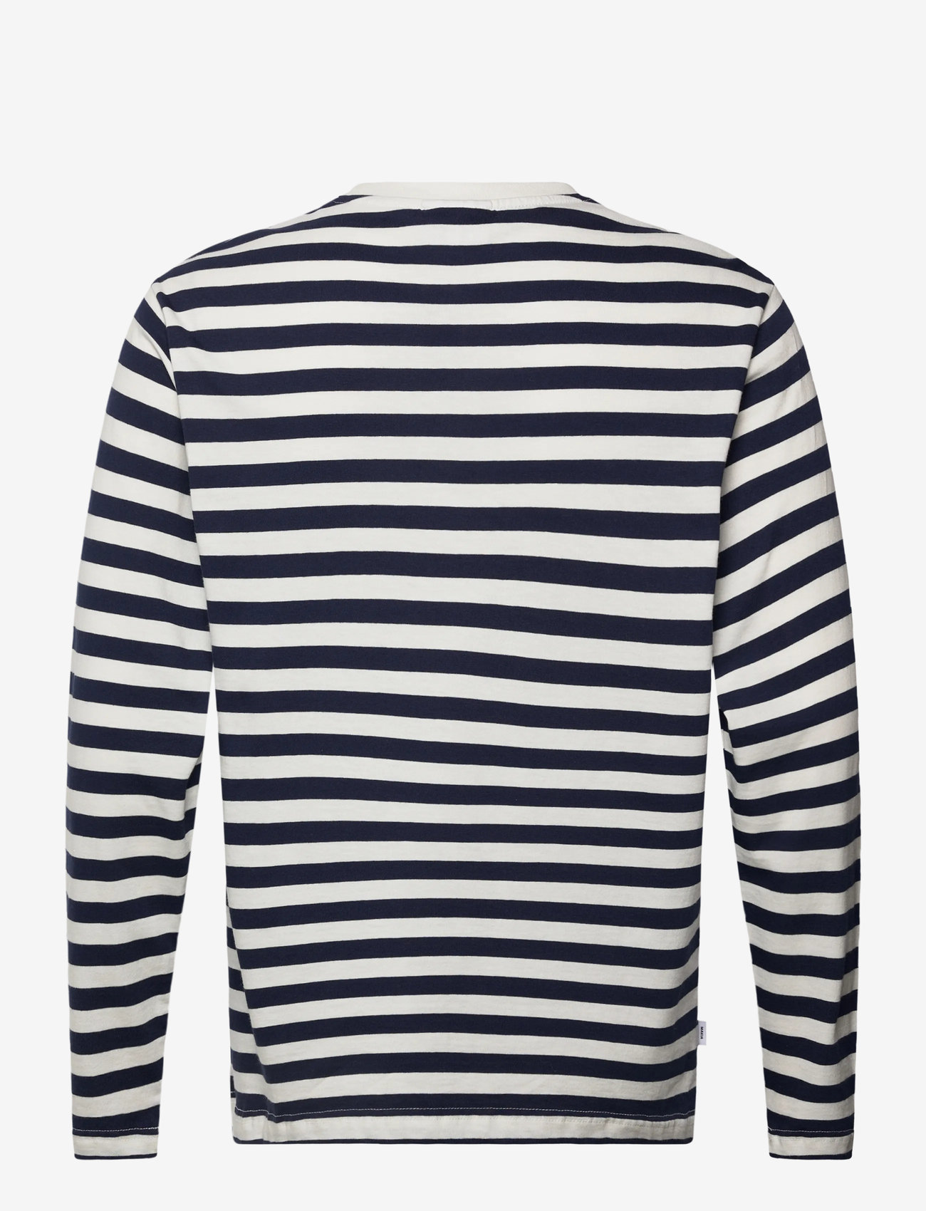 Makia - Verkstad Long Sleeve - langærmede t-shirts - navy - white - 1