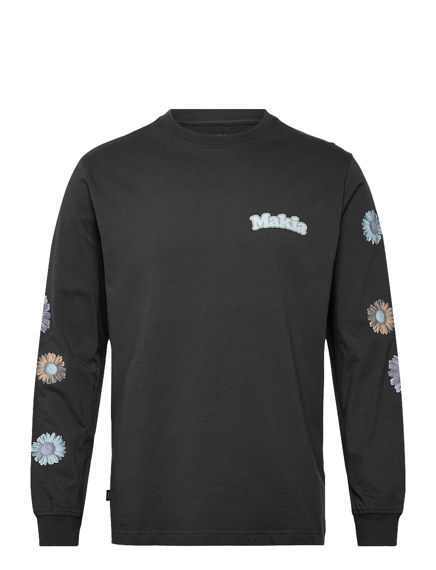 Makia - Fleurine Long Sleeve - langärmelige t-shirts - carbon black - 1