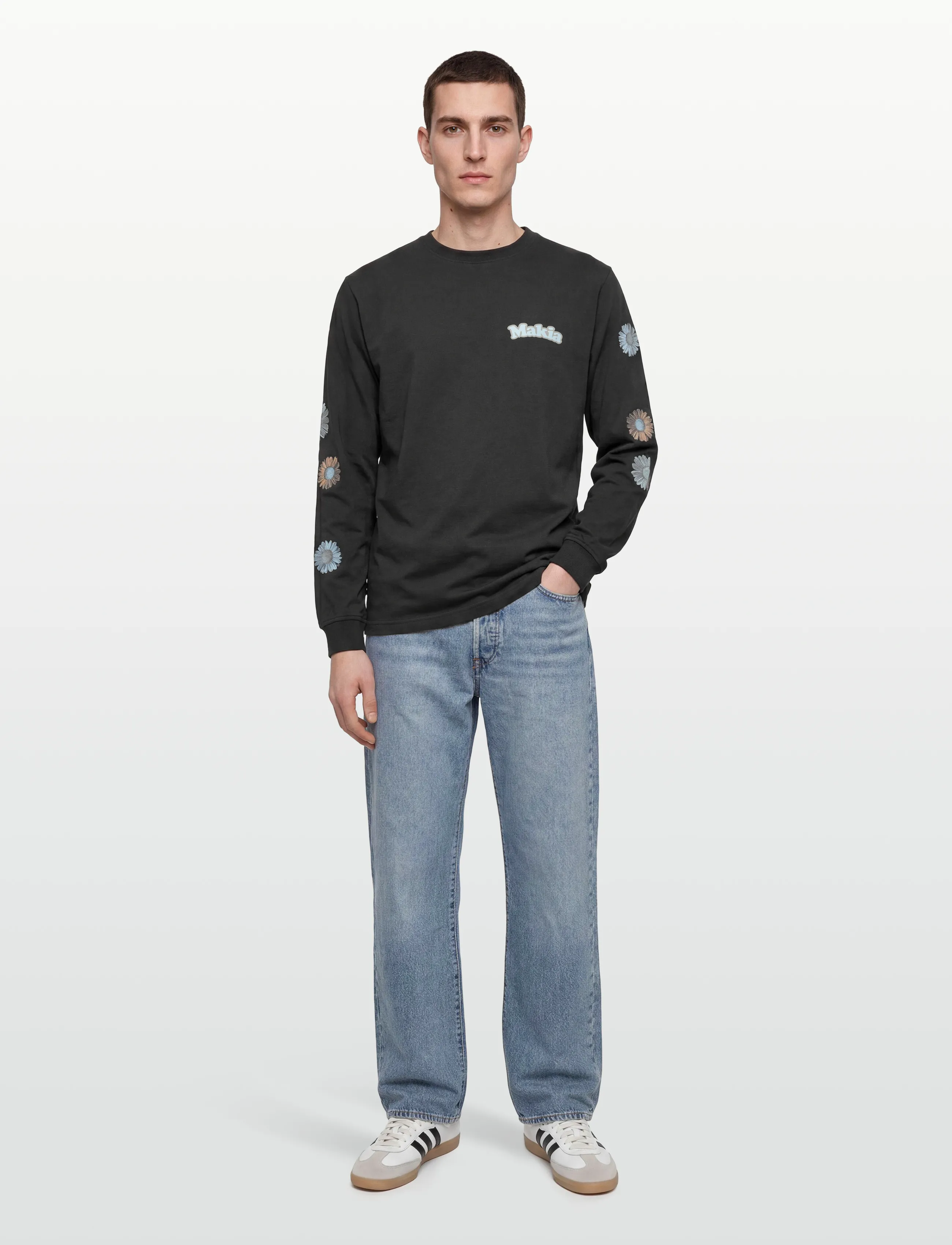 Makia Fleurine Long Sleeve, M, T-shirts, Schwarz - Long-sleeved, Männerswear