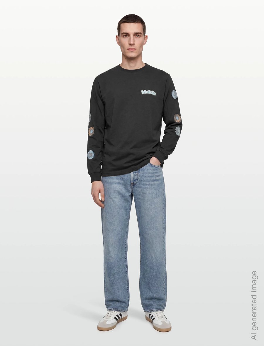 Makia - Fleurine Long Sleeve - langärmelige t-shirts - carbon black - 0