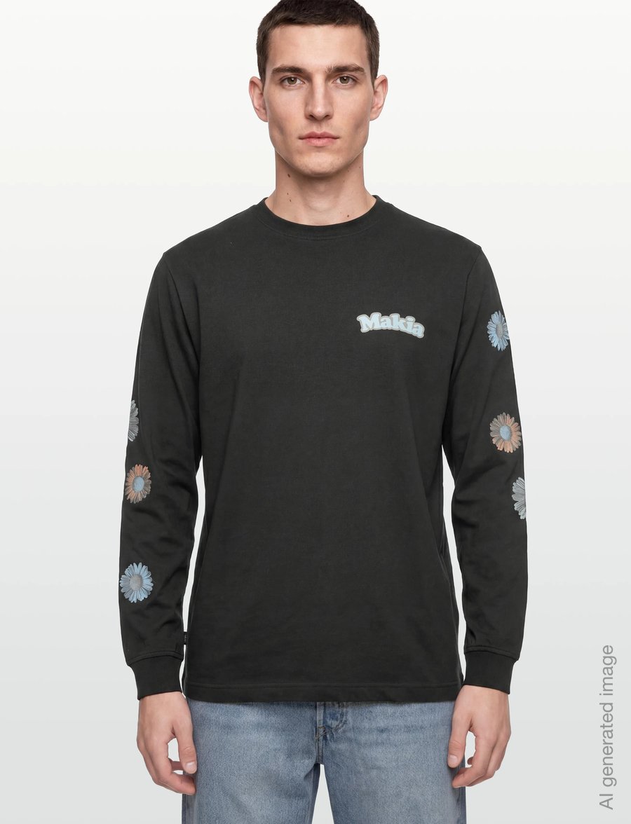 Makia - Fleurine Long Sleeve - langärmelige t-shirts - carbon black - 3