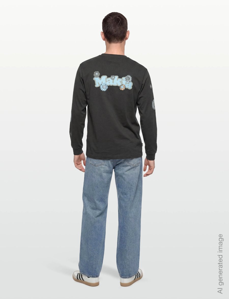 Makia - Fleurine Long Sleeve - langärmelige t-shirts - carbon black - 4