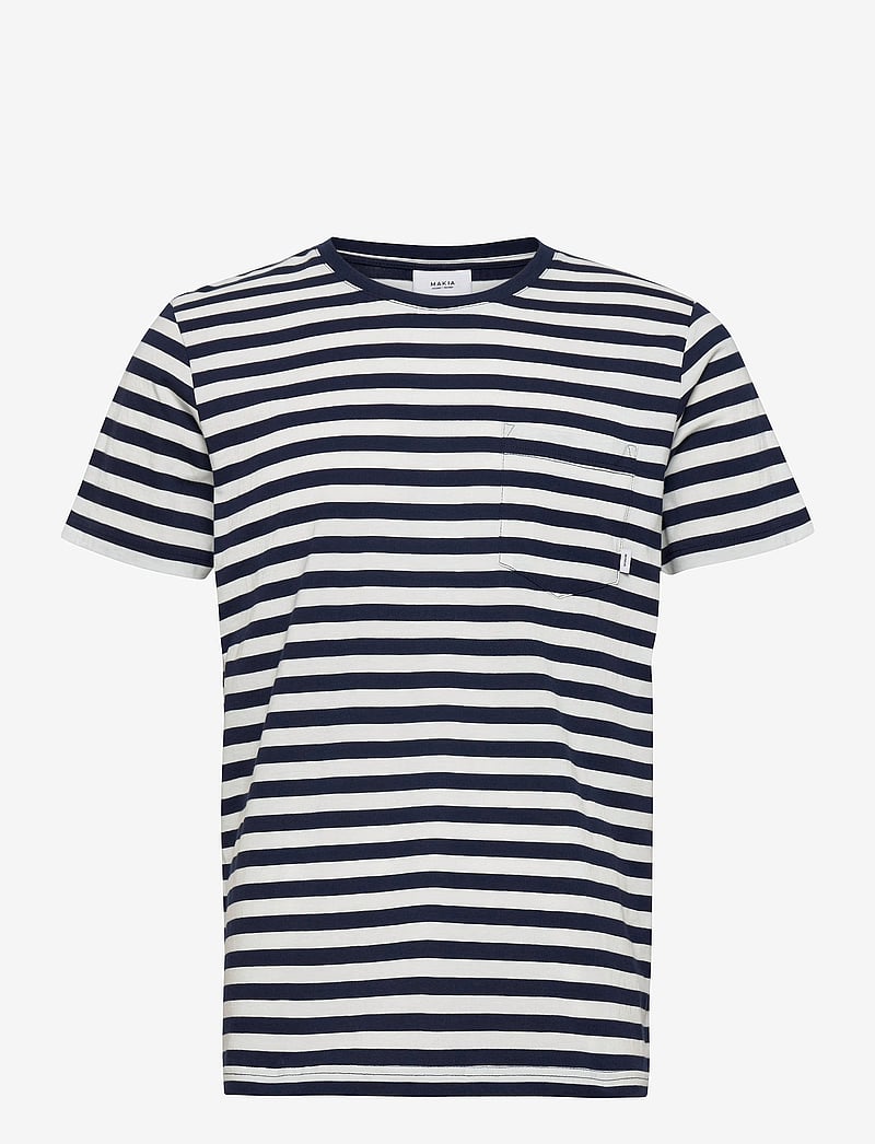Makia - Verkstad T-shirt - t-shirts - navy-white - 0