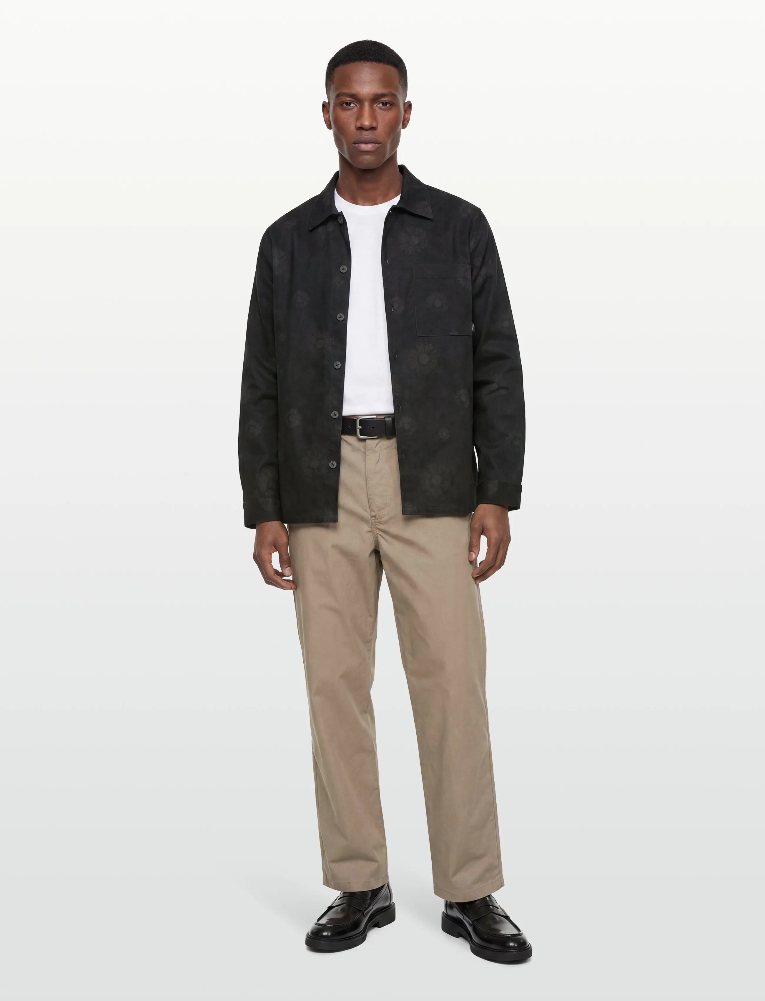 Makia Fleurine Overshirt - Ulkovaatteet - CARBON BLACK / khaki/green