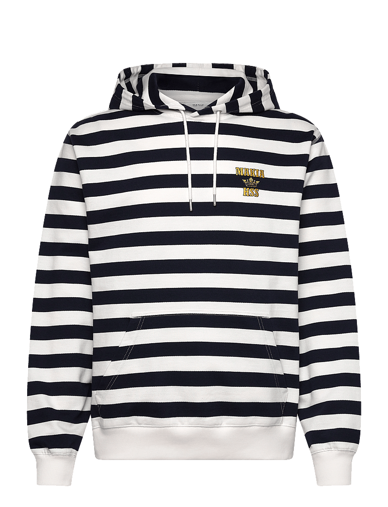 Makia - Starboard Hooded Sweatshirt - hoodies - navy-off white - 1