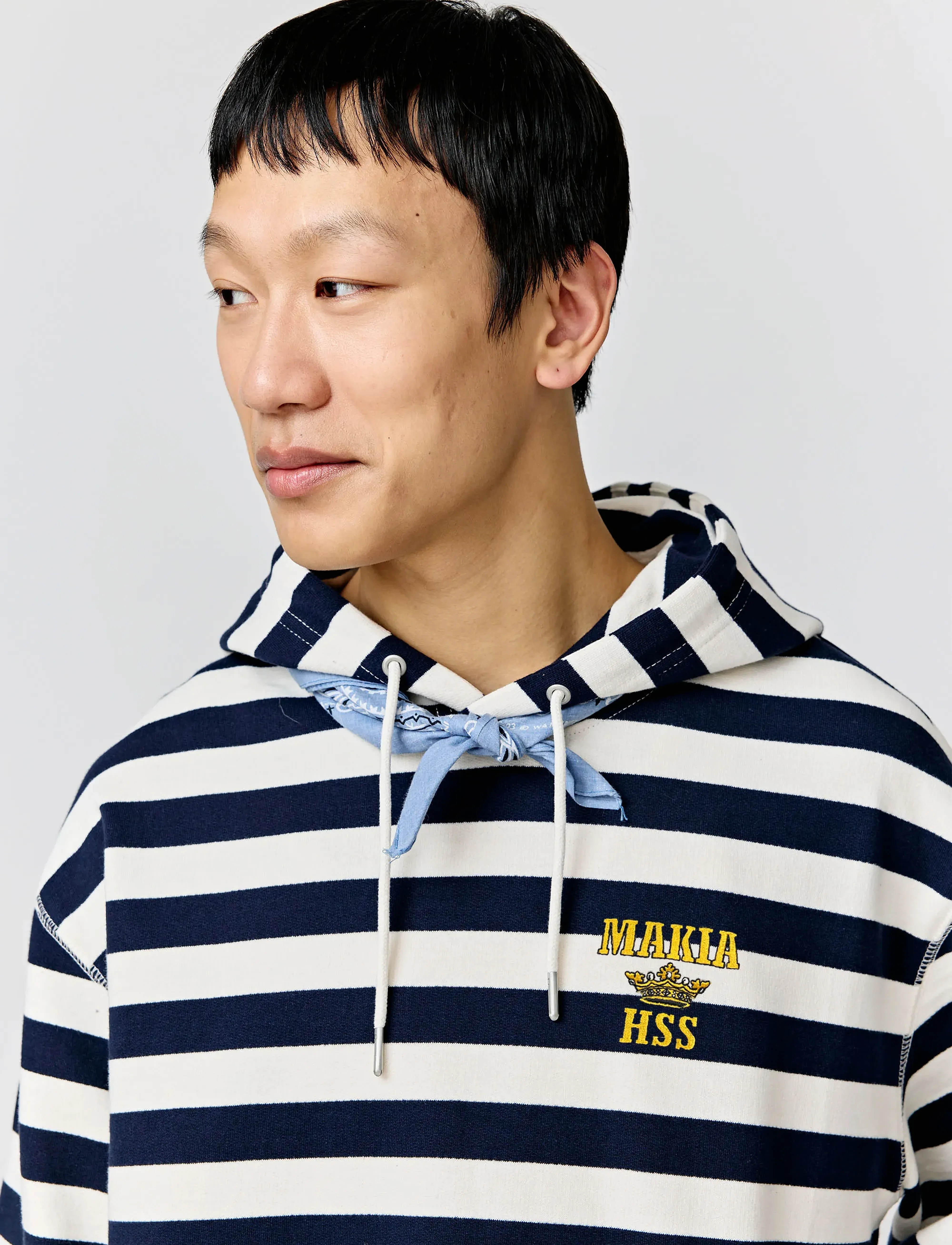 Makia Starboard Hooded Sweatshirt - Kapuzenpullover - NAVY-OFF WHITE / multi