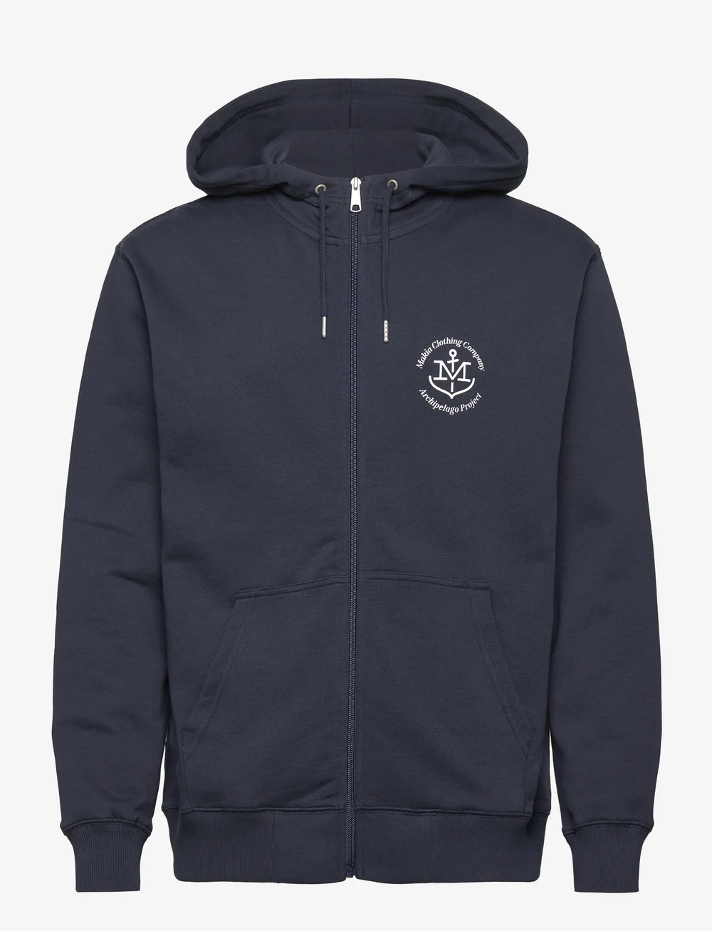 Makia - A-Project Hooded Zip Sweatshirt - hettegensere - dark navy - 1