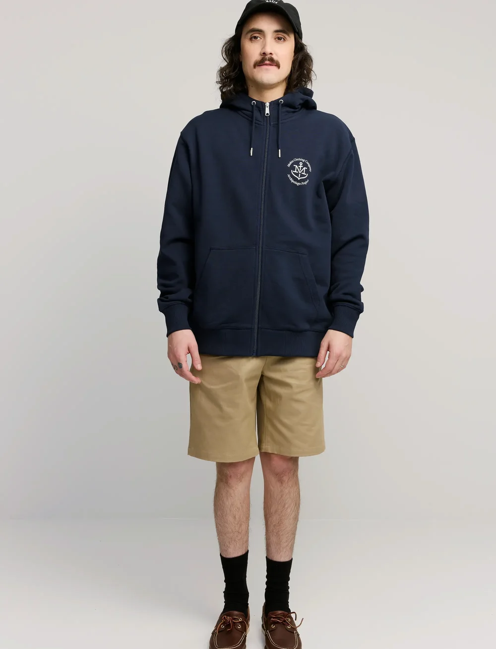 Makia - A-Project Hooded Zip Sweatshirt - hettegensere - dark navy - 3