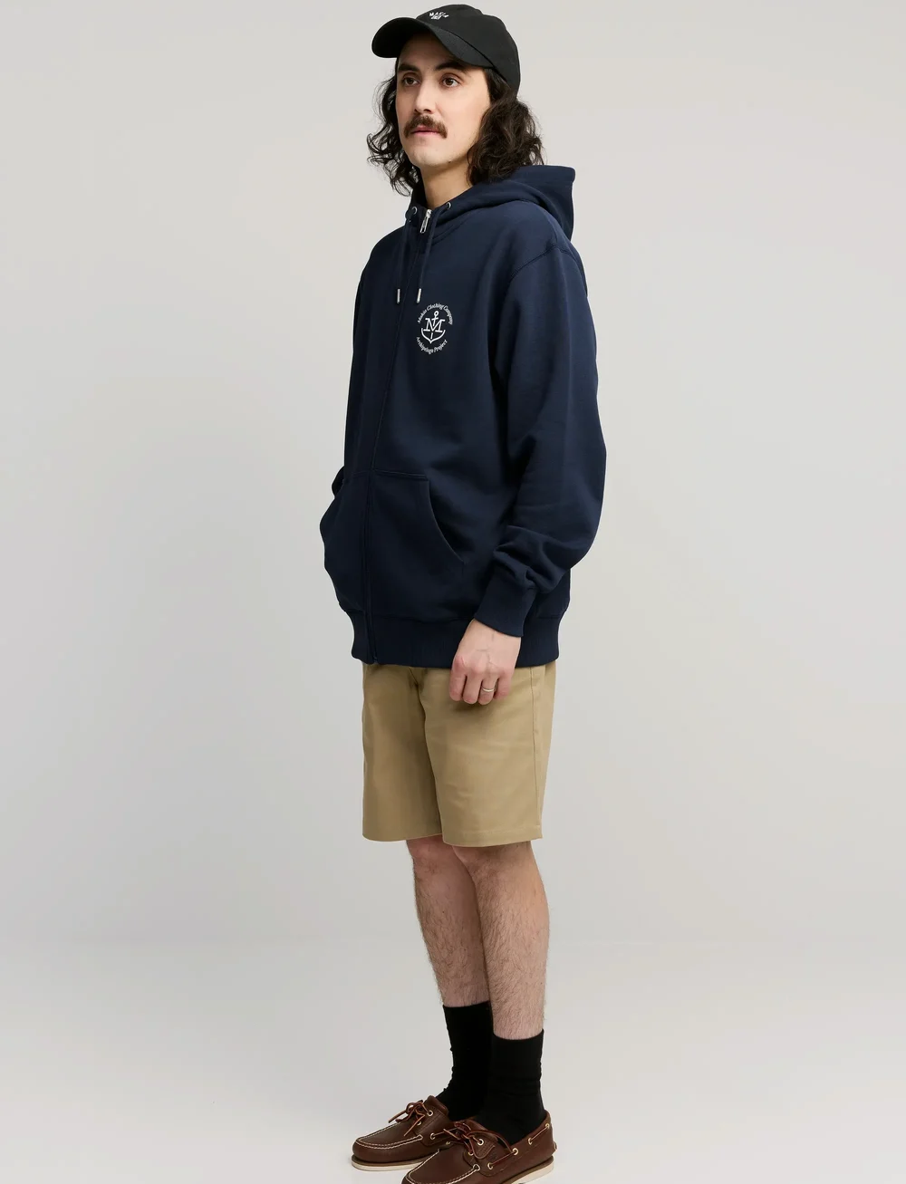 Makia - A-Project Hooded Zip Sweatshirt - hettegensere - dark navy - 4