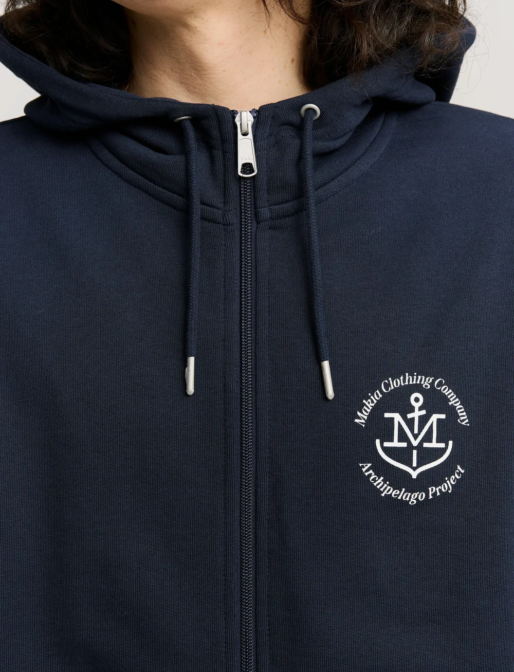 Makia - A-Project Hooded Zip Sweatshirt - hettegensere - dark navy - 5