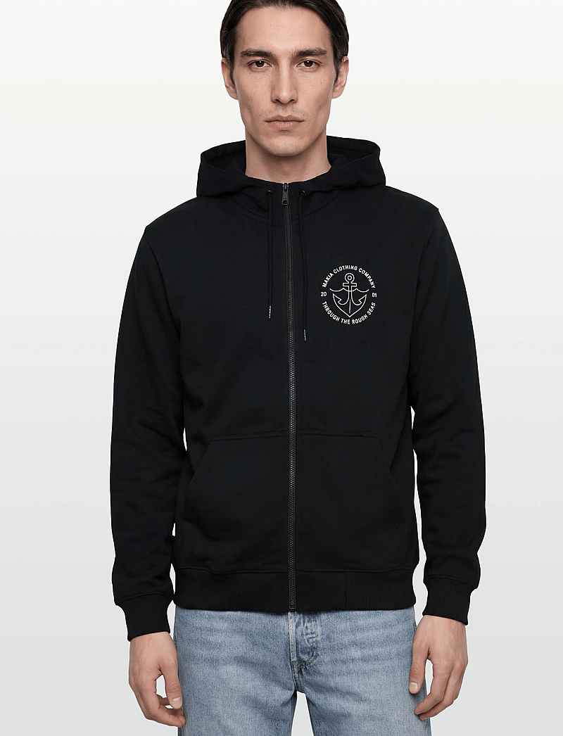 Makia - Hook Hooded Zip Sweatshirt - hættetrøjer - black - 3