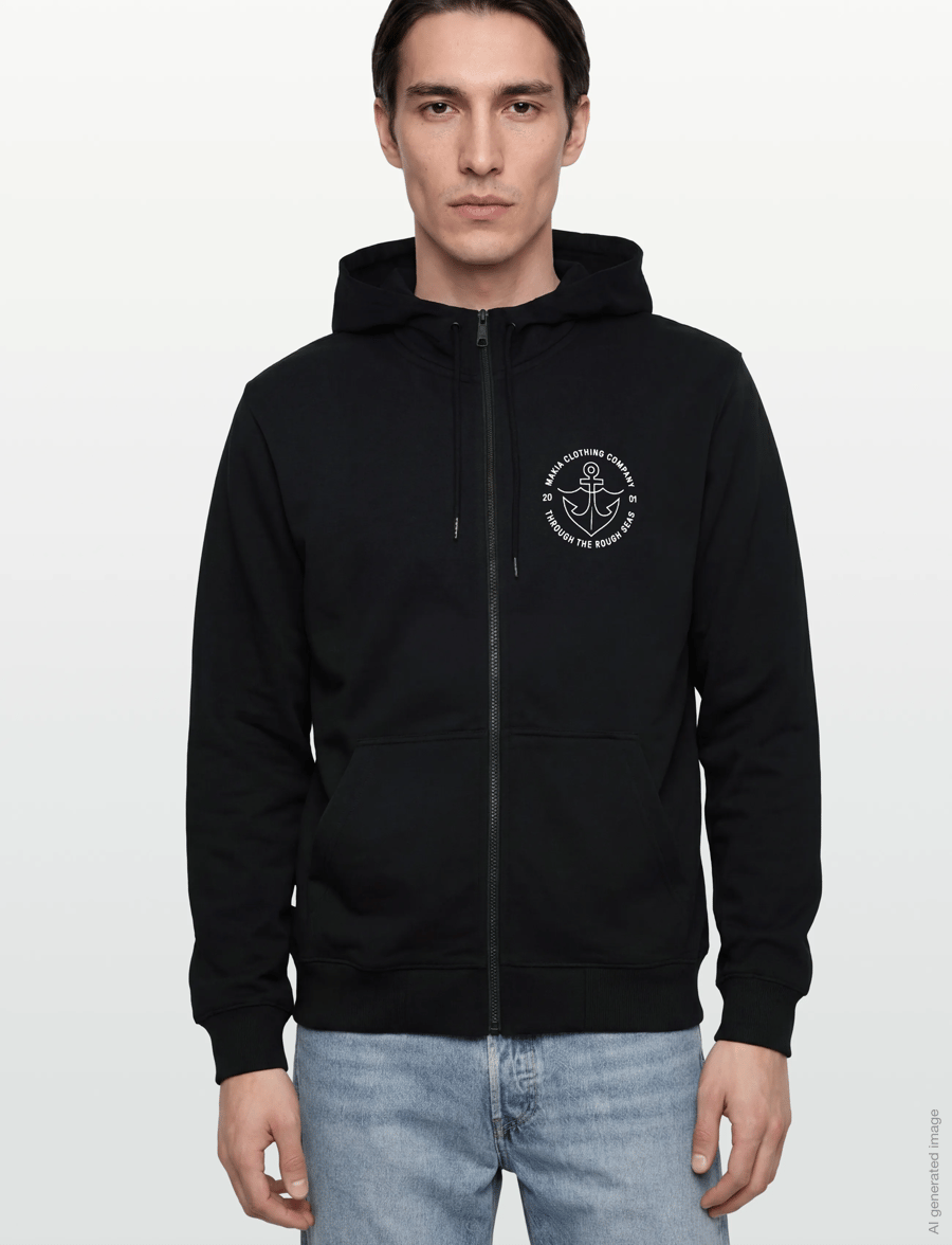 Makia - Hook Hooded Zip Sweatshirt - hoodies - black - 3