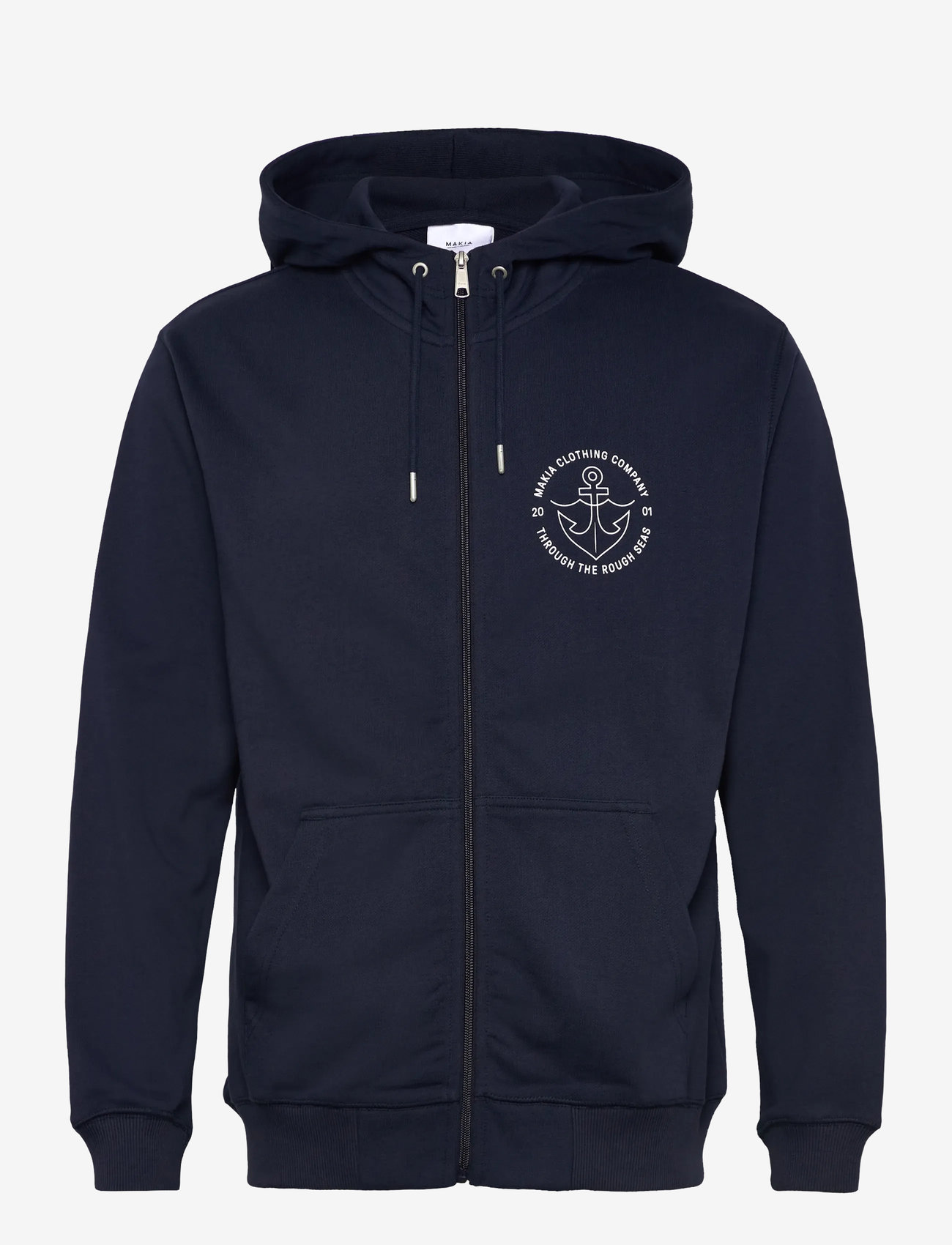 Makia - Hook Hooded Zip Sweatshirt - kapuutsiga dressipluusid - dark navy - 0