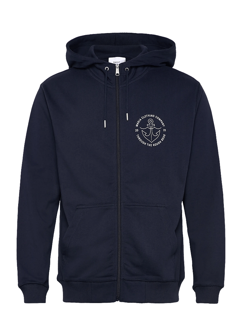 Makia - Hook Hooded Zip Sweatshirt - kapuutsiga dressipluusid - dark navy - 0