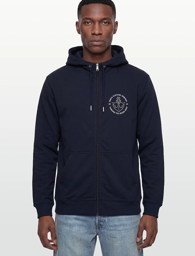 Makia - Hook Hooded Zip Sweatshirt - kapuzenpullover - dark navy - 3