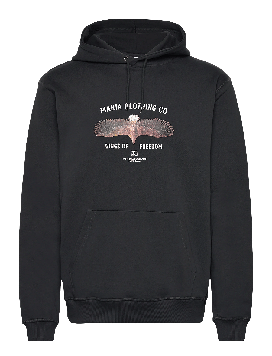 Makia - Eagle Hooded Sweatshirt - hættetrøjer - carbon black - 1