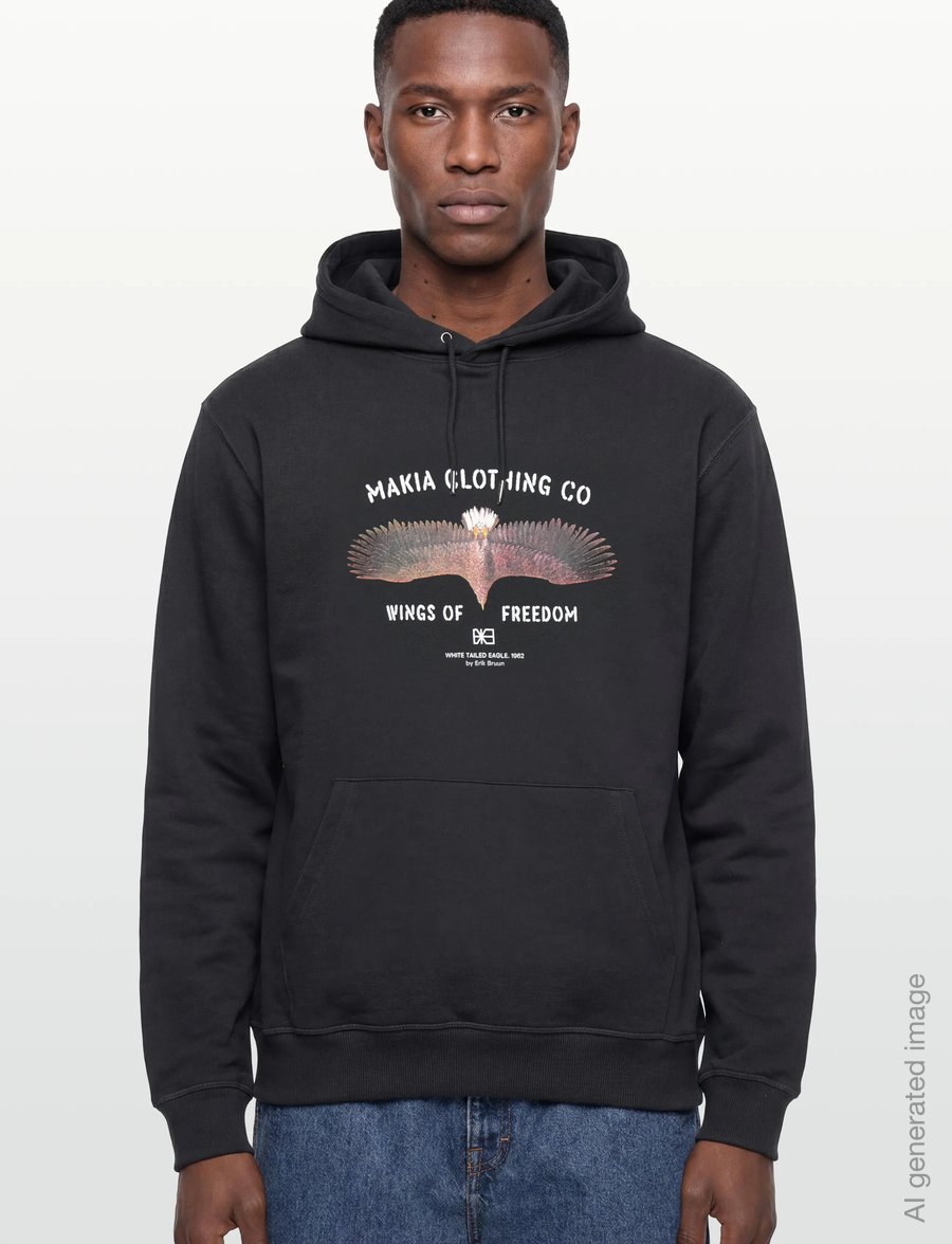 Makia - Eagle Hooded Sweatshirt - hættetrøjer - carbon black - 3