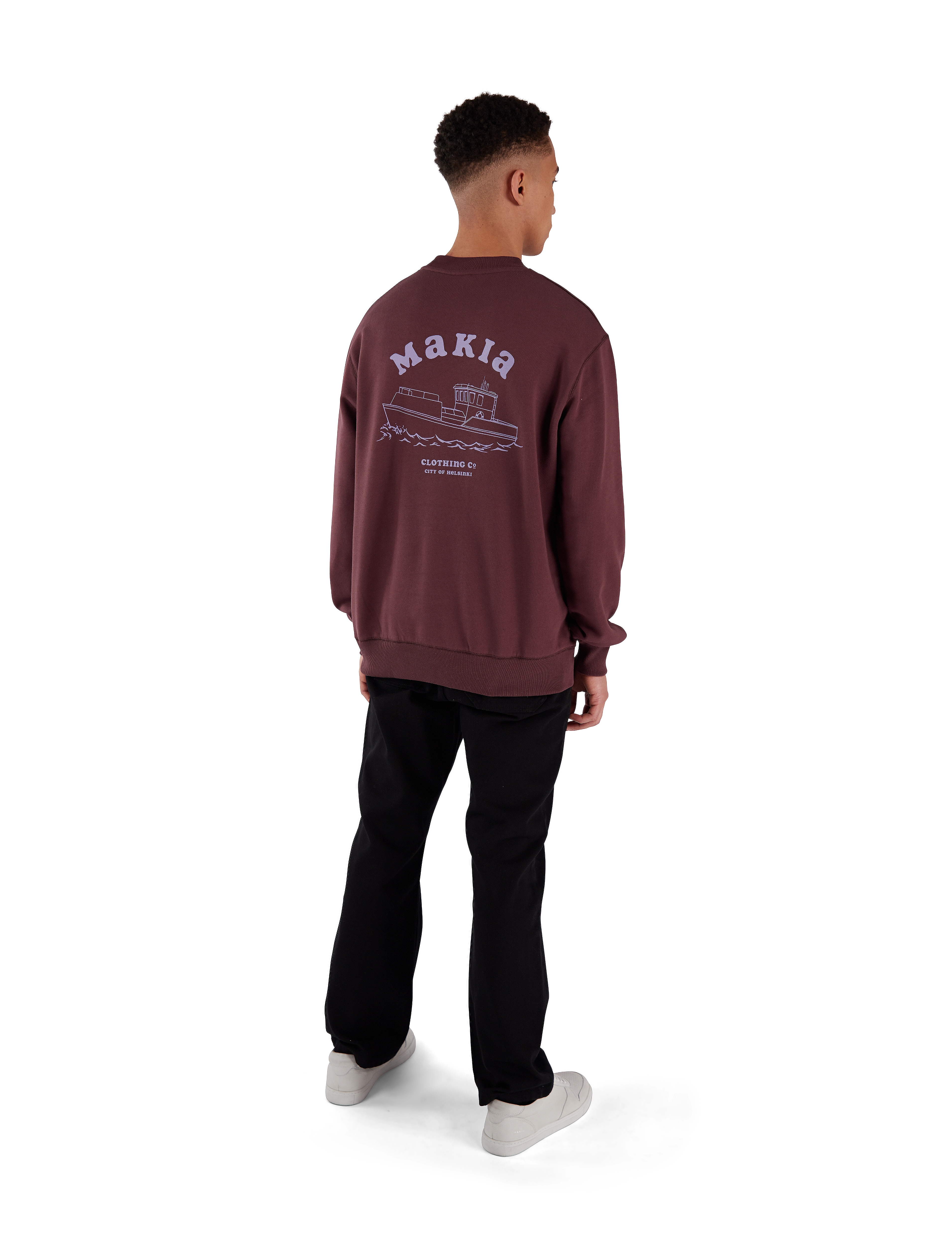 Makia - Boat Sweatshirt - red mahogany - 4