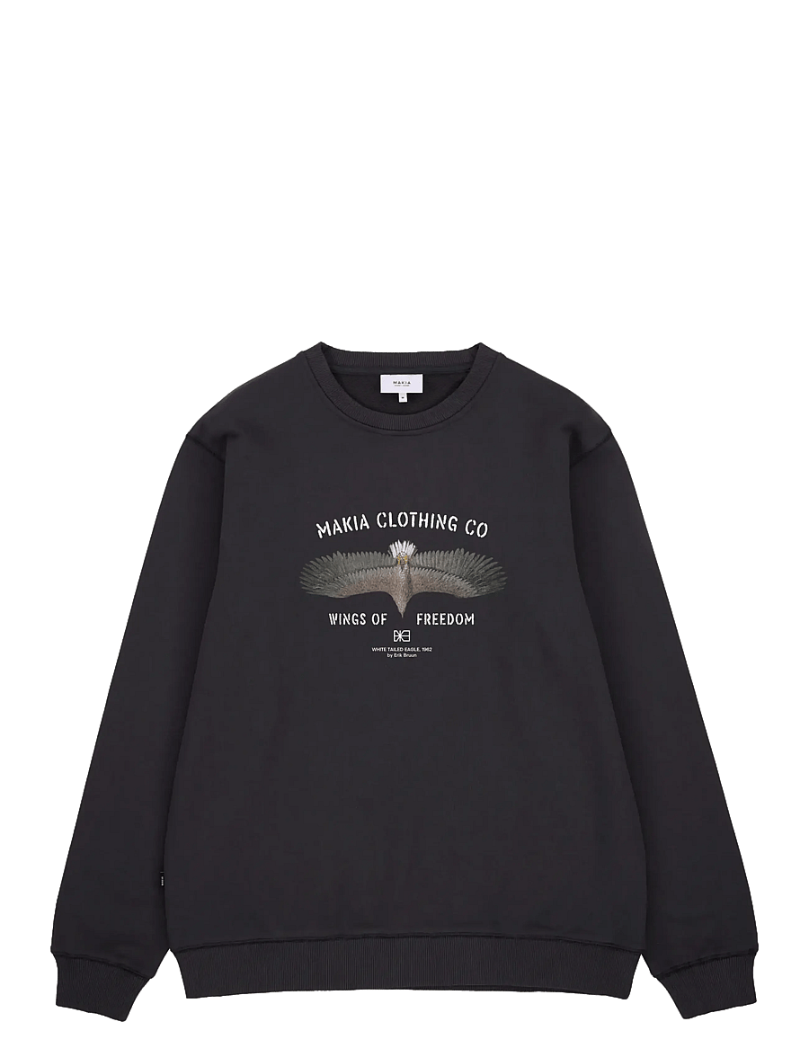 Makia - Eagle Sweatshirt - sweatshirts - carbon black - 1