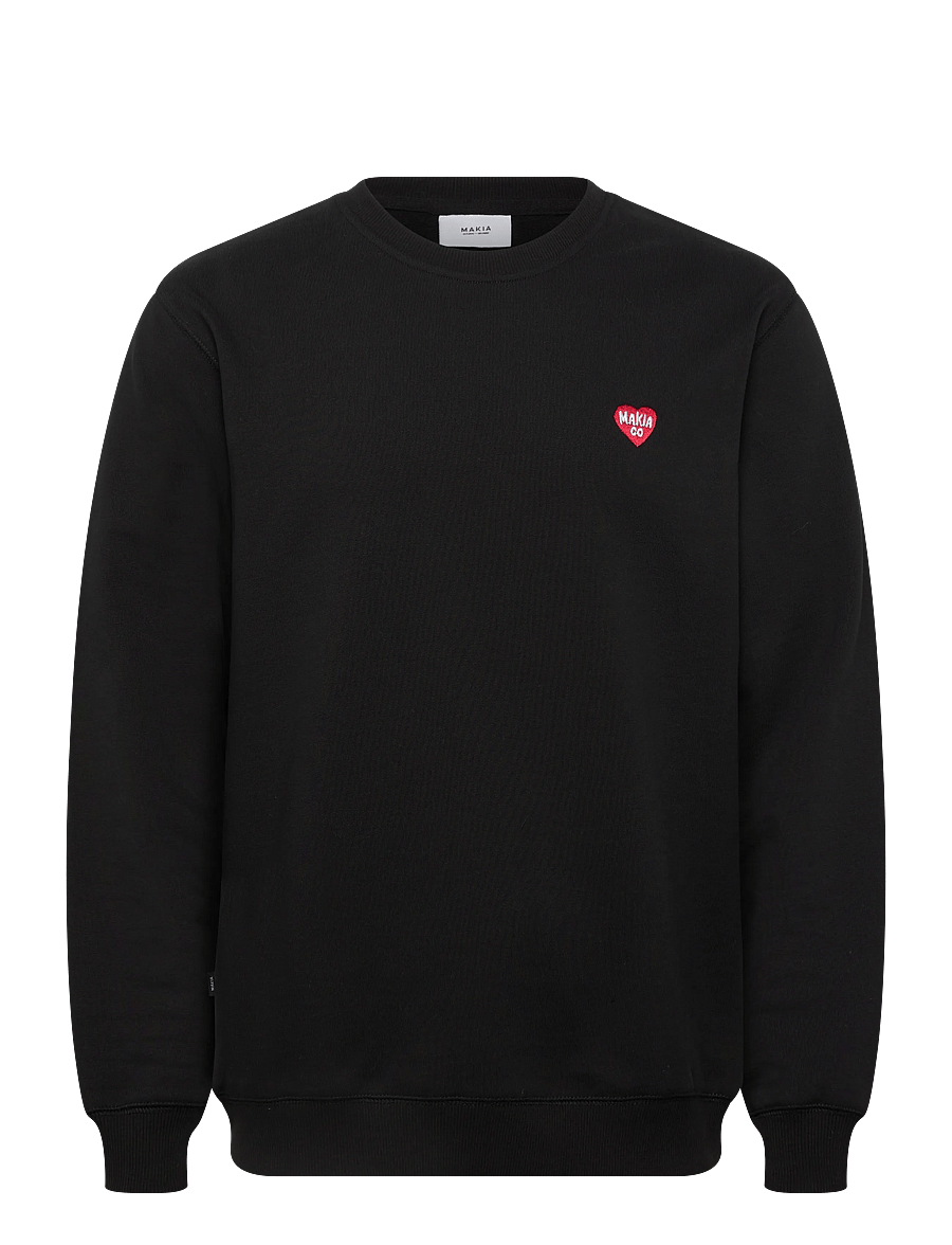 Makia - Heart Sweatshirt - sweatshirts - black - 1