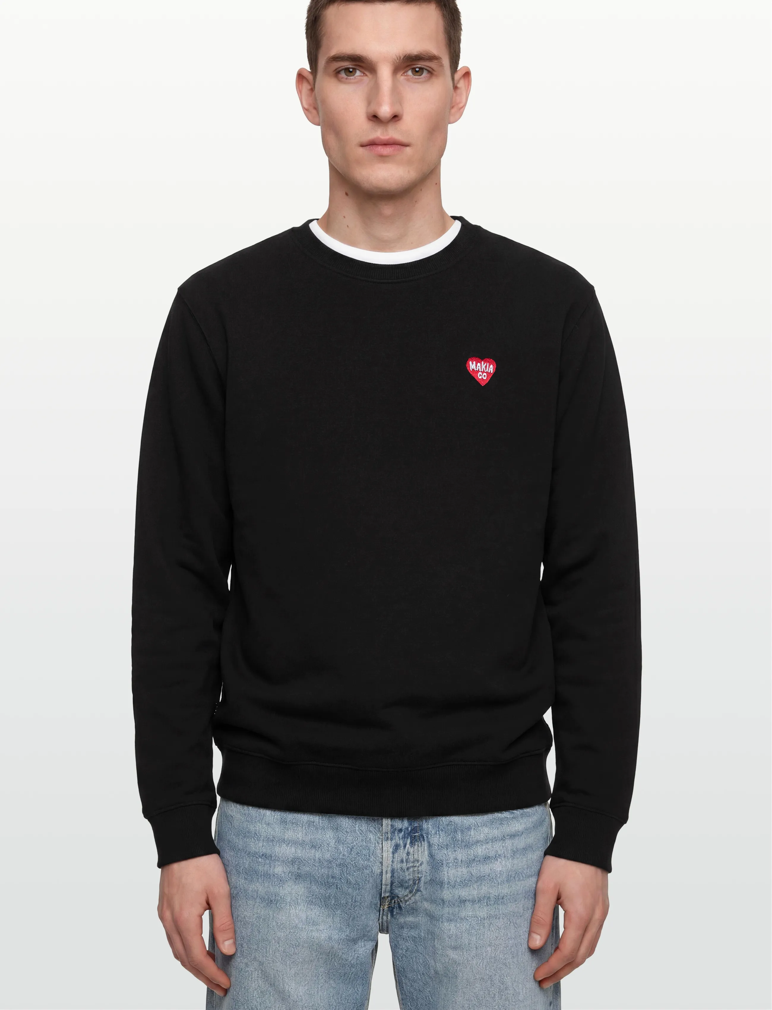 Makia - Heart Sweatshirt - sweatshirts - black - 3