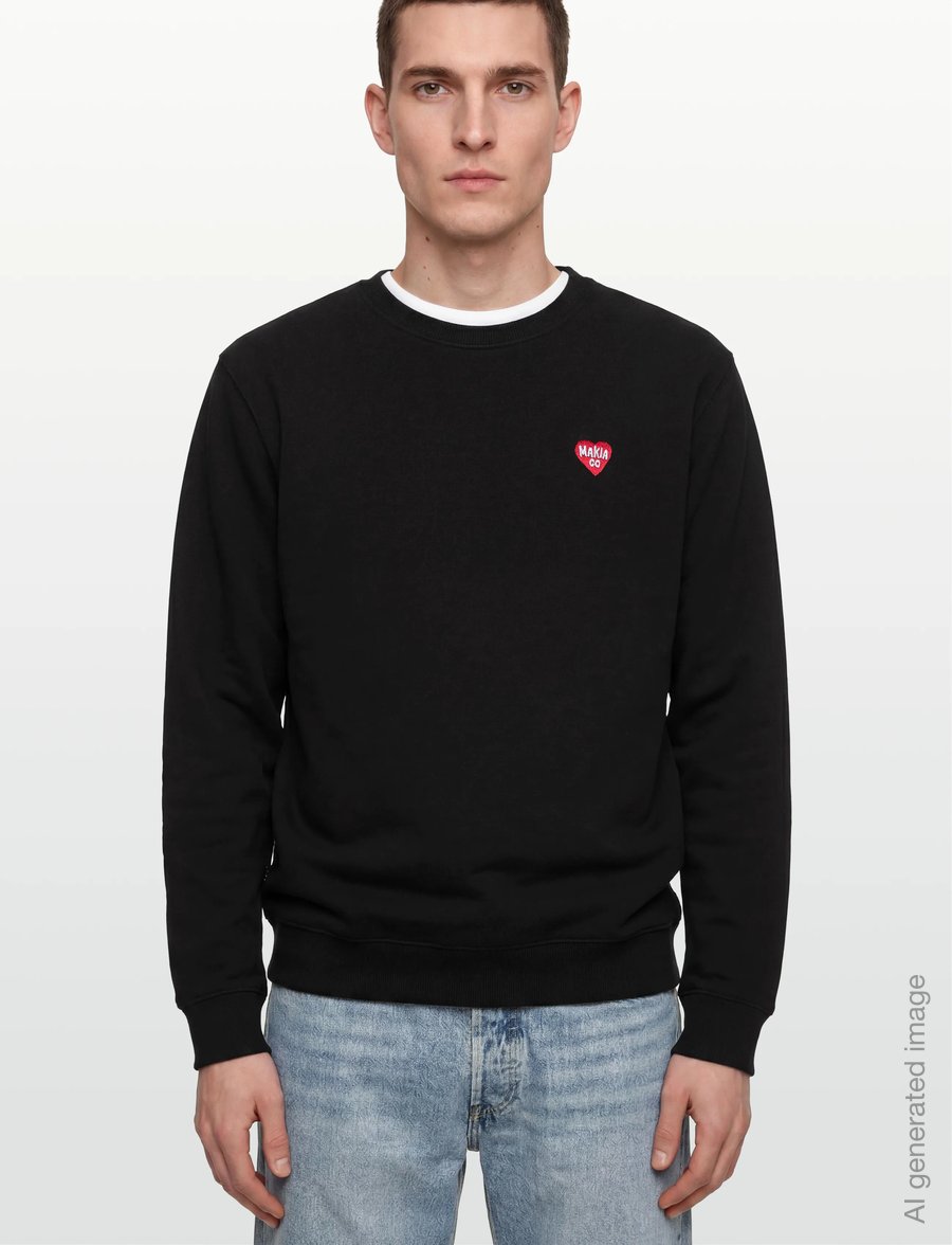 Makia - Heart Sweatshirt - sweatshirts - black - 3