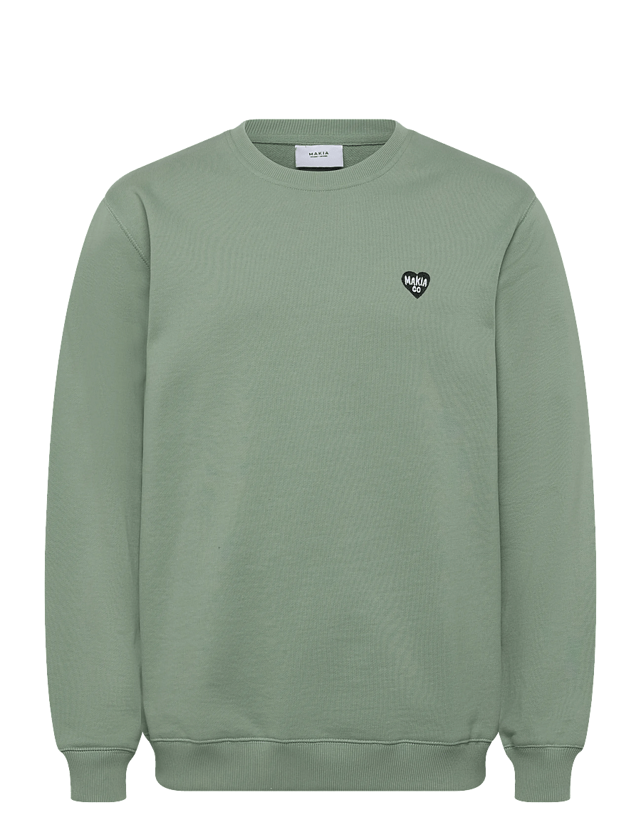 Makia - Heart Sweatshirt - sweatshirts - mineral green - 1