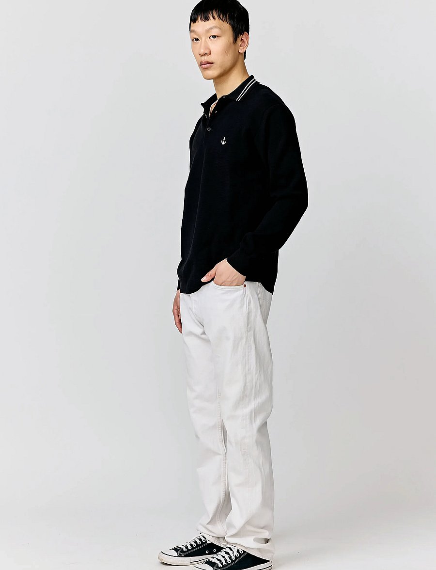 Makia - Havet Knit - langärmelige gestrickte polohemden - black - 3
