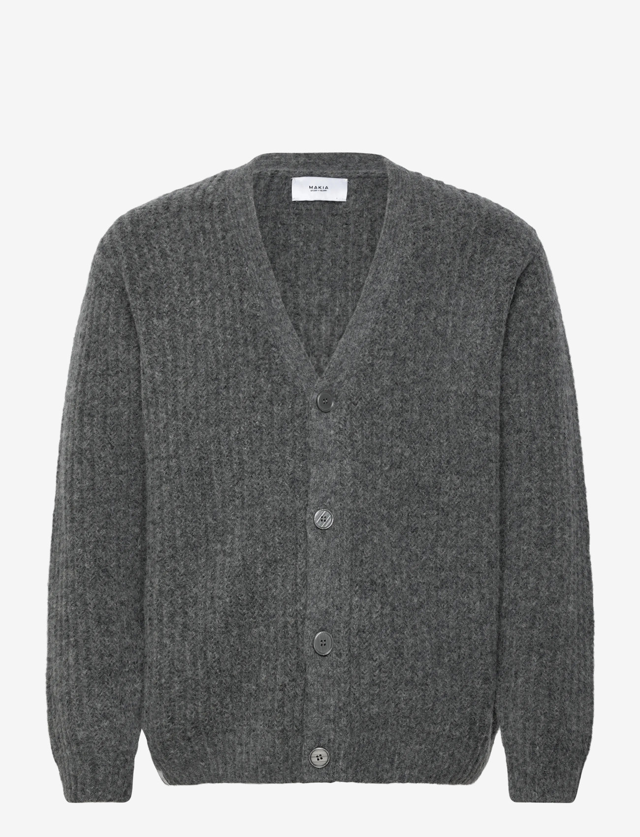 Makia - Lorry Cardigan - autumn clothing - grey - 0