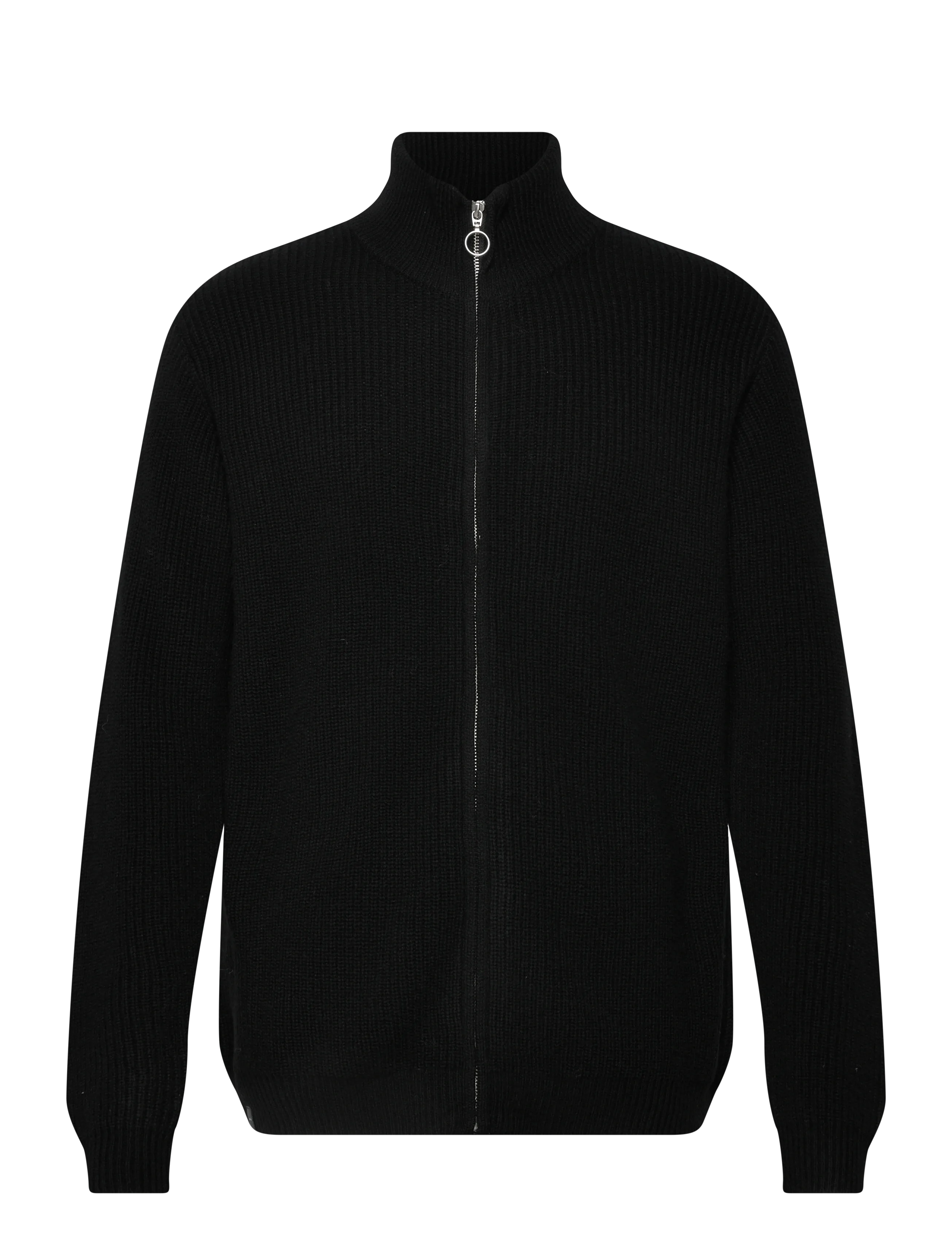 Makia Moray Zip Knit - Pullover mit durchgehendem Reißverschluss - BLACK / black