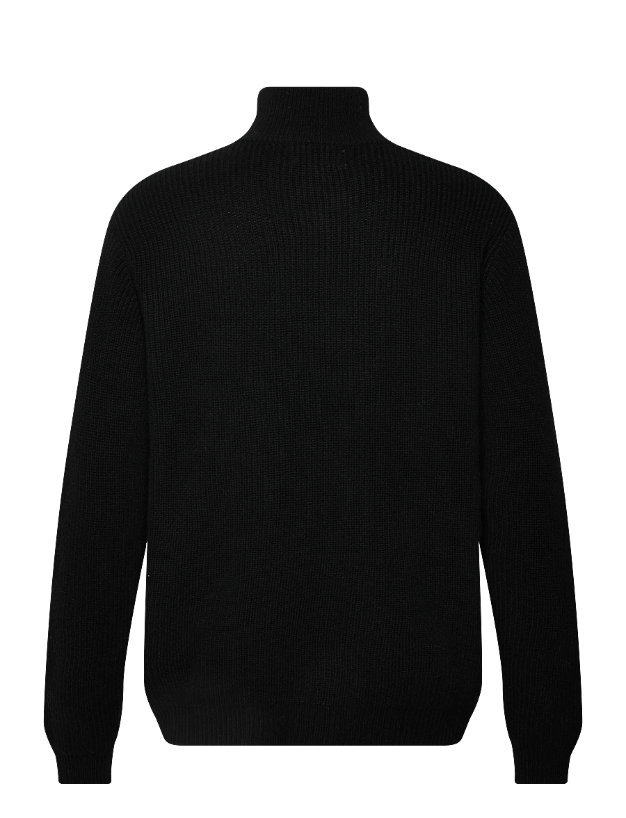 Makia - Moray Zip Knit - pullover mit durchgehendem reißverschluss - black - 1