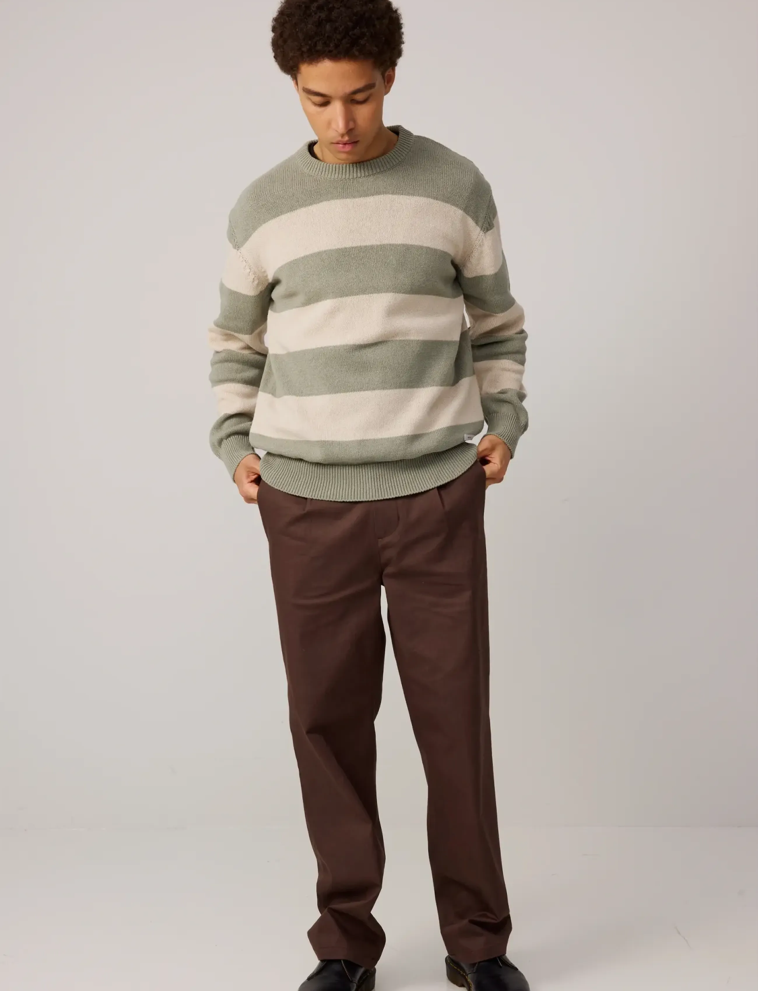 Makia Orson Knit - Collecties - GREEN - OFF WHITE / green
