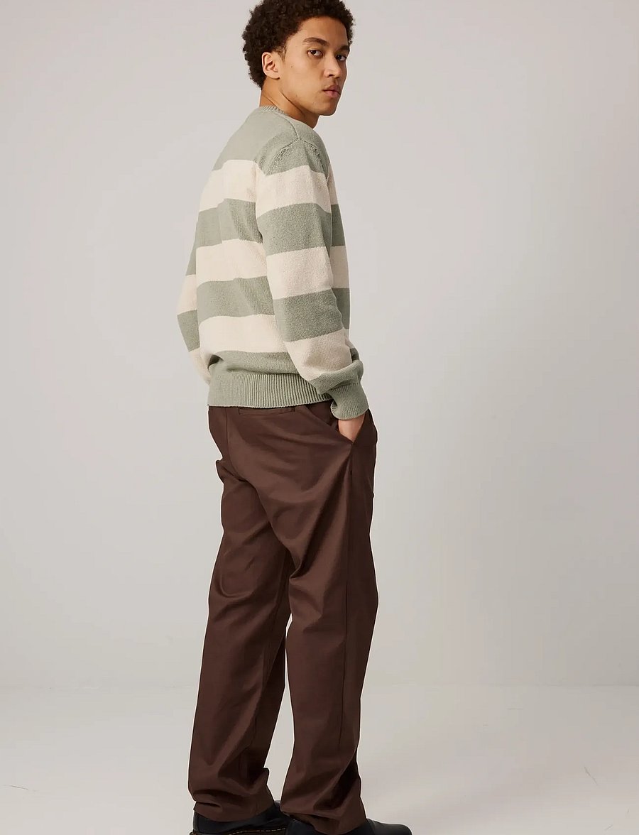 Makia - Orson Knit - rundhalsad - green - off white - 3