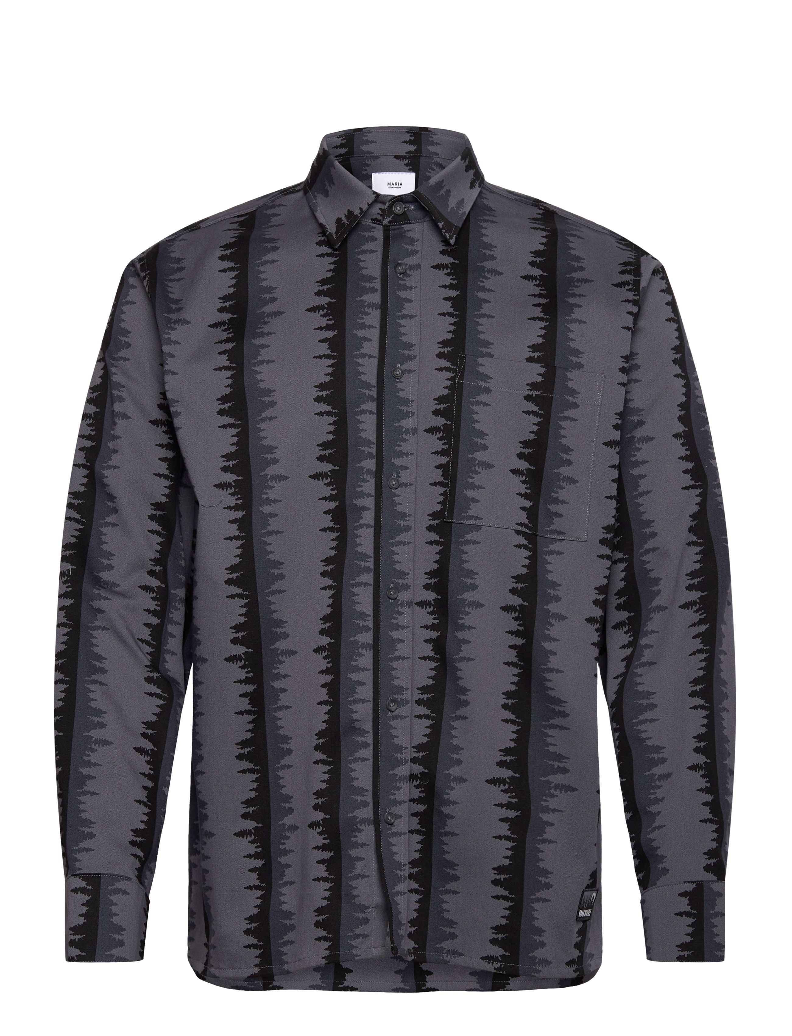 Makia Shoreline Shirt, M, Navy, Shirts > Pattern Shirts, Herre