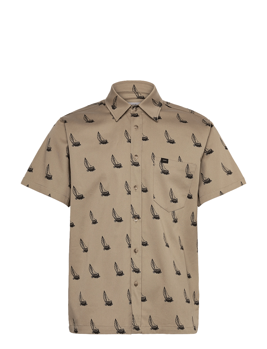 Makia - Heeling Shirt - lyhythihaiset kauluspaidat - light taupe - 1