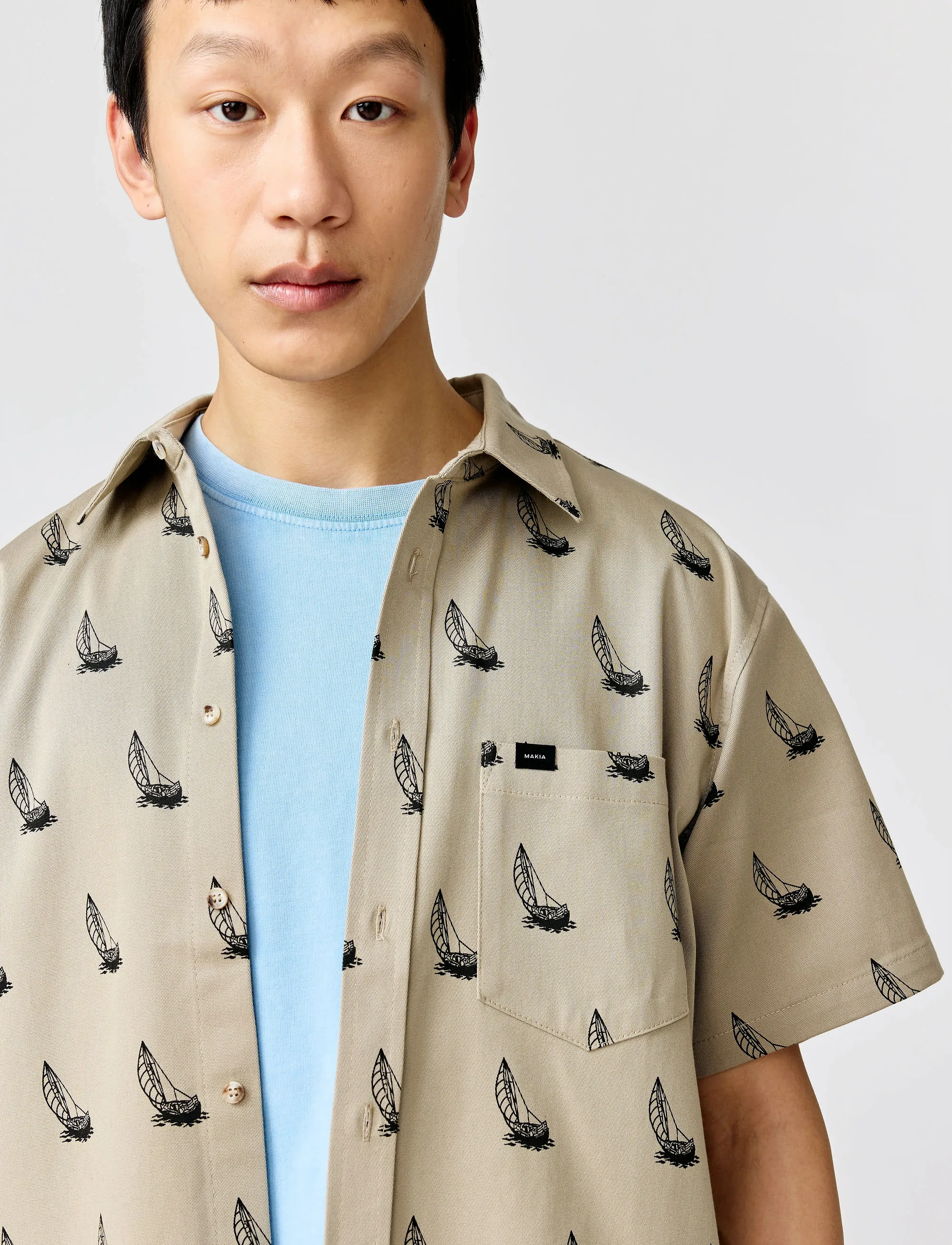 Makia - Heeling Shirt - kurzarmhemden - light taupe - 3