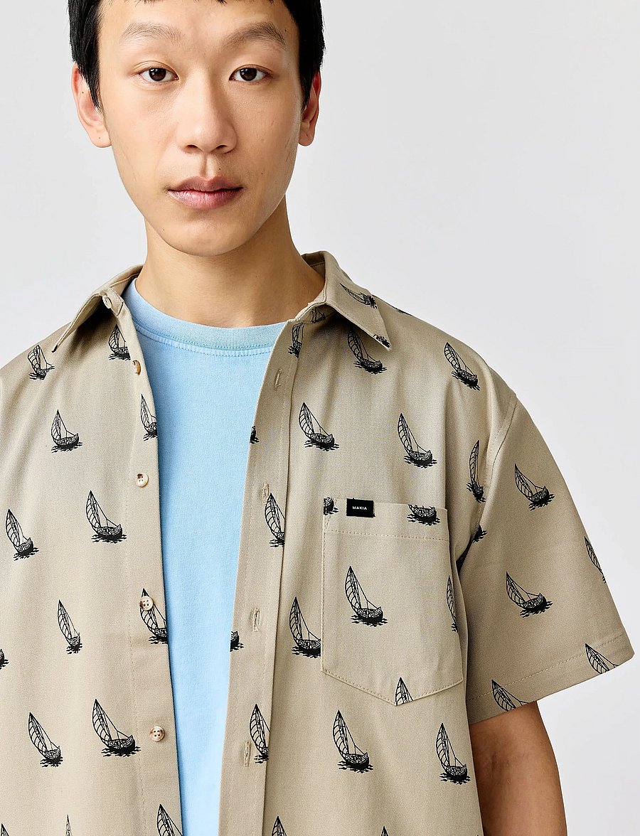 Makia - Heeling Shirt - lyhythihaiset kauluspaidat - light taupe - 3