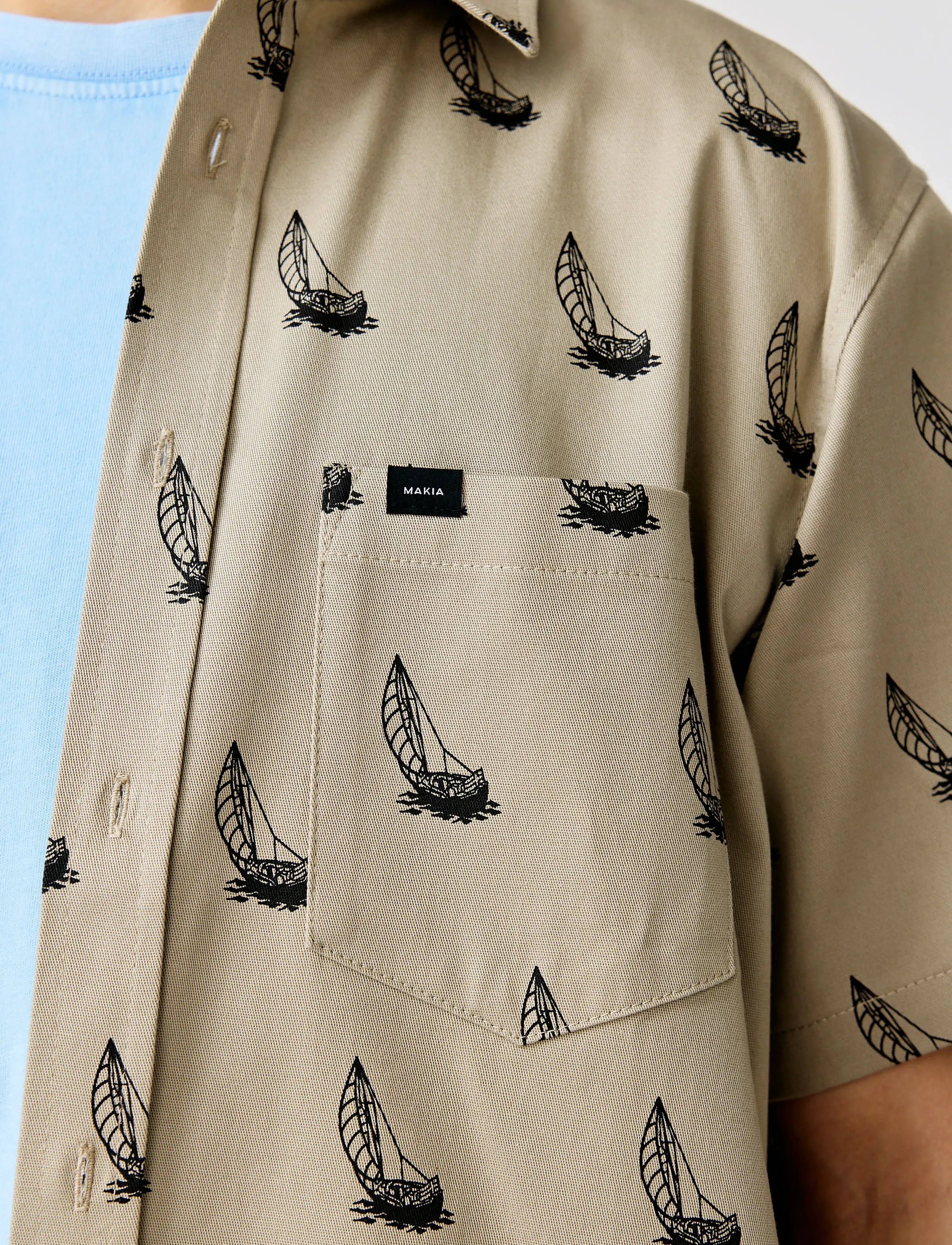 Makia - Heeling Shirt - kurzarmhemden - light taupe - 5