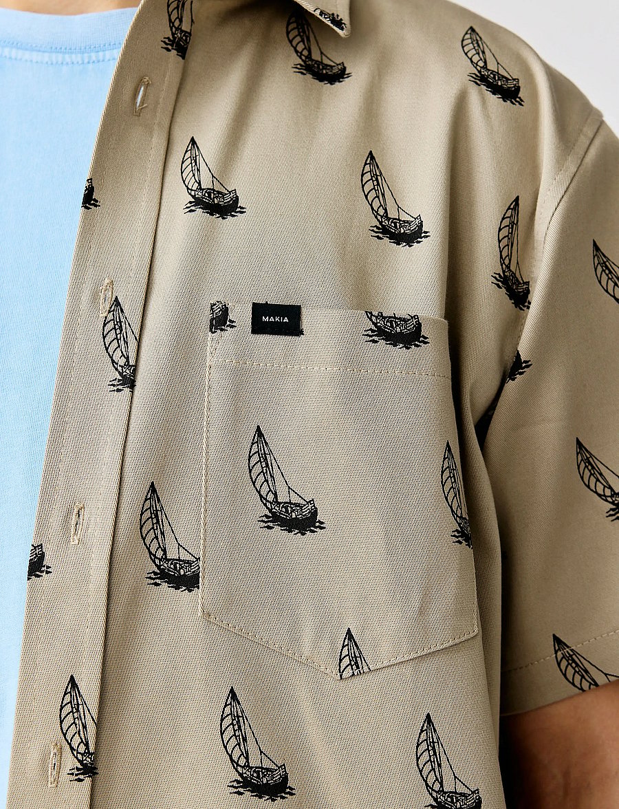 Makia - Heeling Shirt - lyhythihaiset kauluspaidat - light taupe - 5