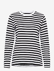 Makia - Verkstad Long Sleeve - t-shirt & tops - black-white - 0