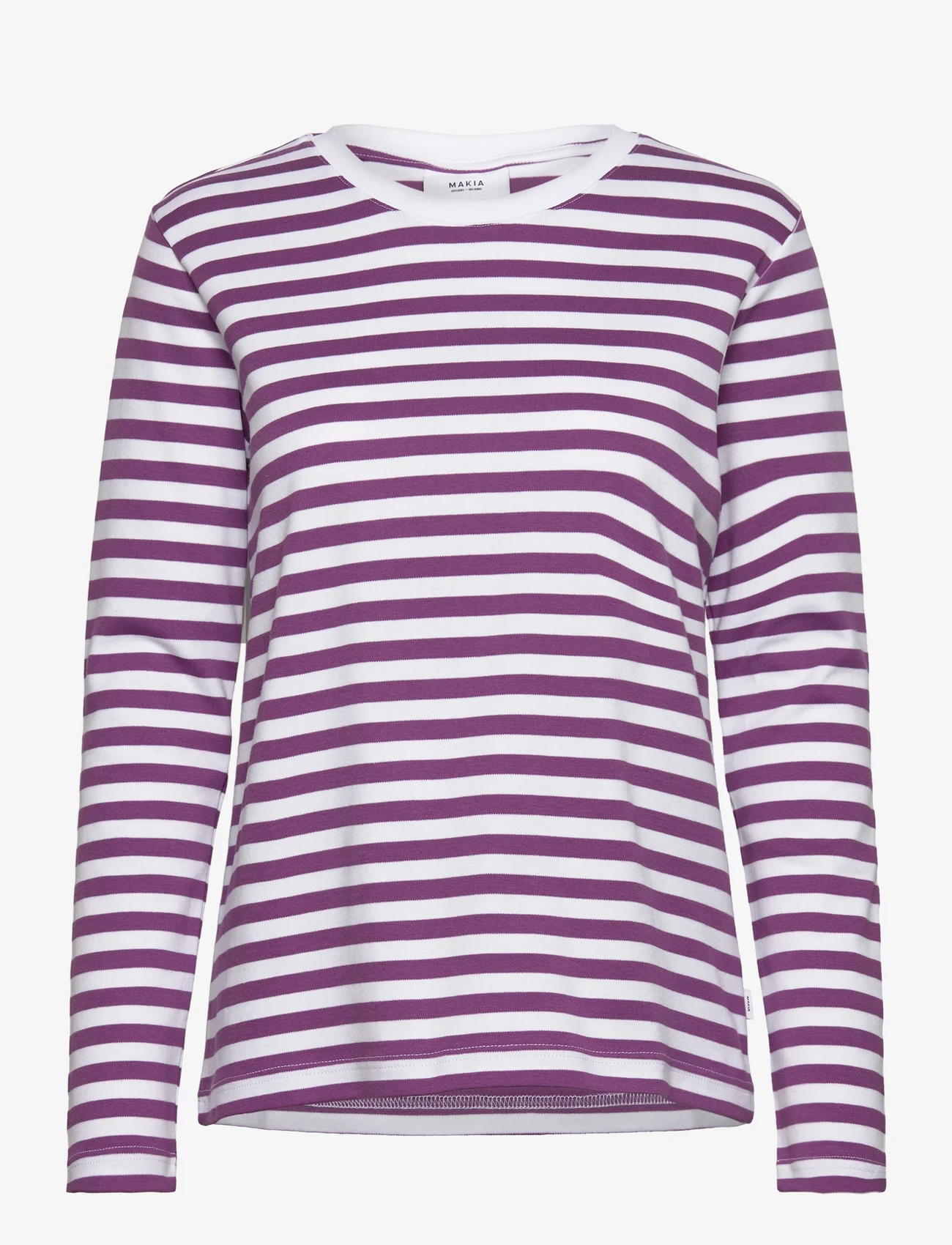 Makia - Verkstad Long Sleeve - t-shirt & tops - purple-white - 0