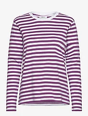 Makia - Verkstad Long Sleeve - t-shirts & tops - purple-white - 0