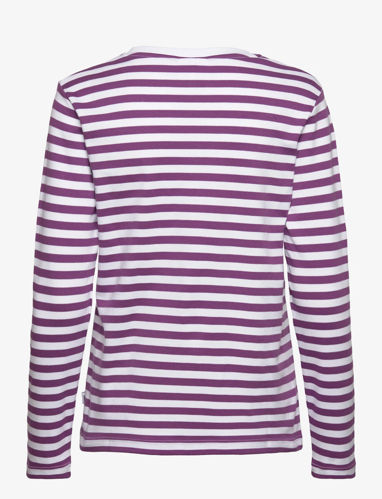 Makia - Verkstad Long Sleeve - t-shirts & tops - purple-white - 1
