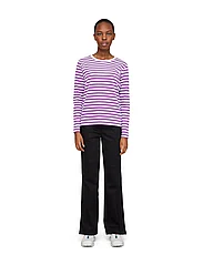 Makia - Verkstad Long Sleeve - t-shirt & tops - purple-white - 2