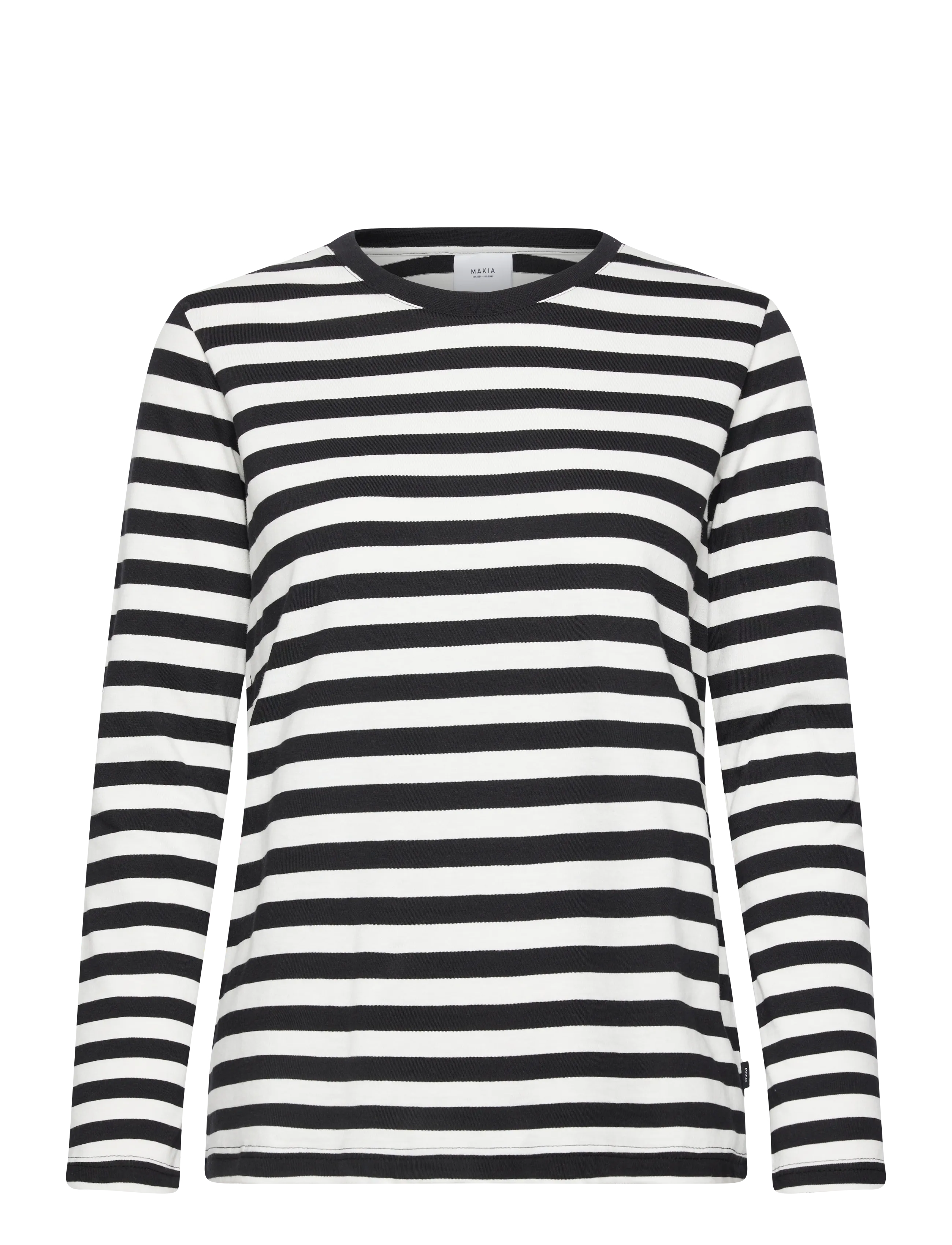 Makia Verkstad Long Sleeve - Makia - BLACK - OFF WHITE / black