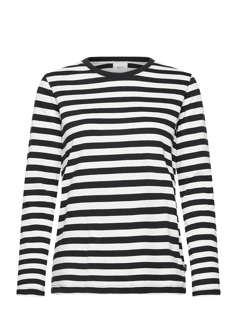 Makia - Verkstad Long Sleeve - langärmlige tops - black - off white - 0